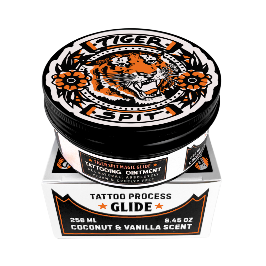 TIGER SPIT Tattoo Glide 250ml - vegan professional tattooing lubricant for artists