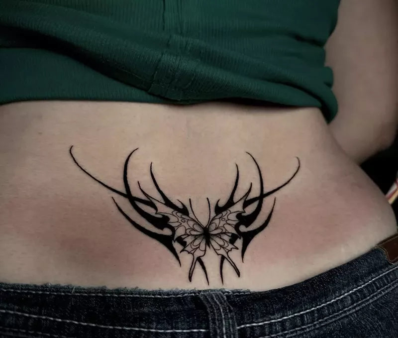 Lower back tattoo trend revival — aftercare with Tiger Spit