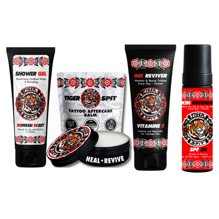 Tiger Spit Pro Kit — complete four-product tattoo aftercare system