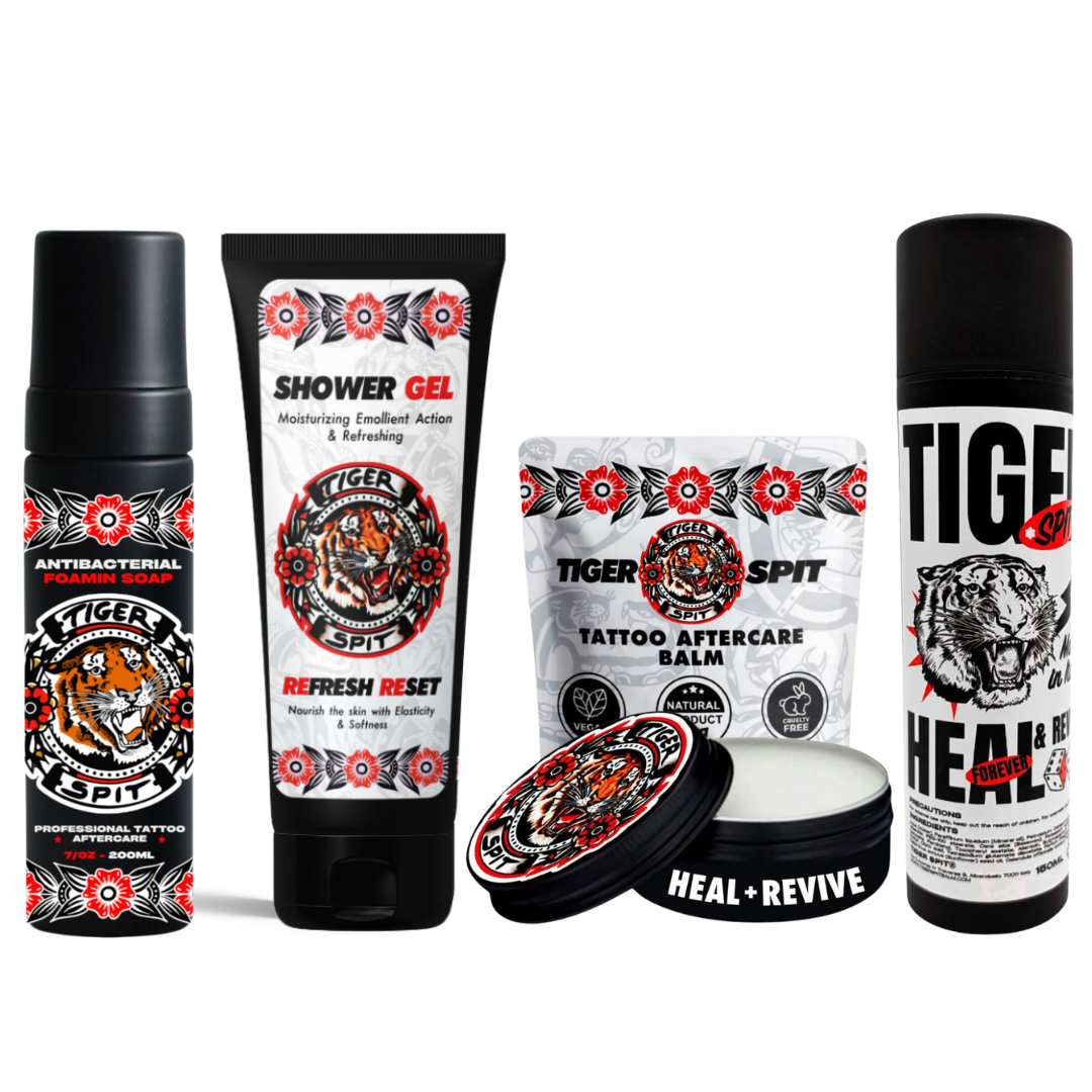 Tiger Spit Complete Kit — full tattoo aftercare bundle for studios and clients